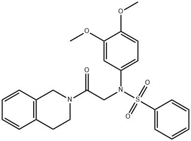 N-[2-(3,4-dihydro-2(1H)-isoquinolinyl)-2-oxoethyl]-N-(3,4-dimethoxyphenyl)benzenesulfonamide 化学構造式