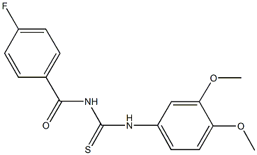 N-(3,4-dimethoxyphenyl)-N'-(4-fluorobenzoyl)thiourea Struktur