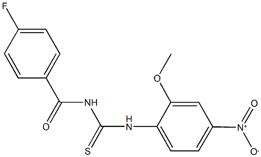 N-(4-fluorobenzoyl)-N'-{4-nitro-2-methoxyphenyl}thiourea 结构式