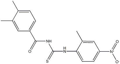 N-(3,4-dimethylbenzoyl)-N'-{4-nitro-2-methylphenyl}thiourea Struktur