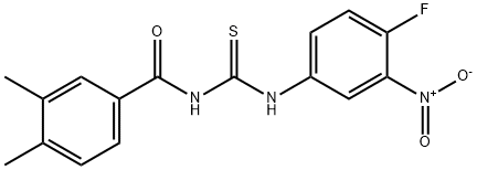 N-(3,4-dimethylbenzoyl)-N'-{4-fluoro-3-nitrophenyl}thiourea,335213-01-9,结构式
