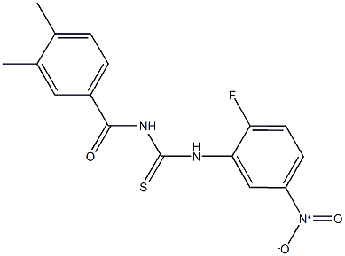 N-(3,4-dimethylbenzoyl)-N'-{2-fluoro-5-nitrophenyl}thiourea,335213-02-0,结构式