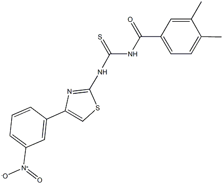 N-(3,4-dimethylbenzoyl)-N'-(4-{3-nitrophenyl}-1,3-thiazol-2-yl)thiourea Structure