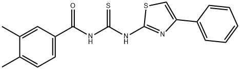 N-(3,4-dimethylbenzoyl)-N'-(4-phenyl-1,3-thiazol-2-yl)thiourea Struktur