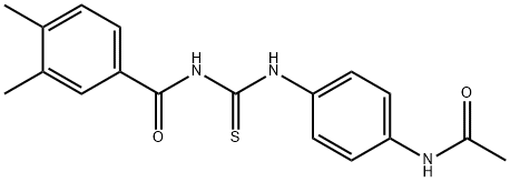 N-[4-({[(3,4-dimethylbenzoyl)amino]carbothioyl}amino)phenyl]acetamide Structure