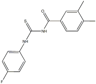 N-(3,4-dimethylbenzoyl)-N'-(4-fluorophenyl)thiourea 化学構造式