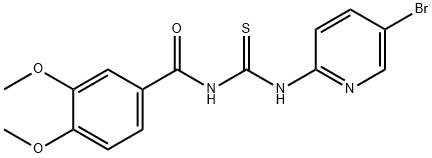 N-(5-bromopyridin-2-yl)-N'-(3,4-dimethoxybenzoyl)thiourea 化学構造式