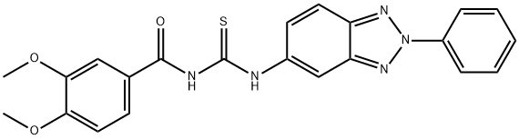 N-(3,4-dimethoxybenzoyl)-N'-(2-phenyl-2H-1,2,3-benzotriazol-5-yl)thiourea Structure