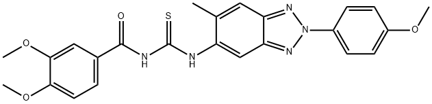 N-(3,4-dimethoxybenzoyl)-N'-[2-(4-methoxyphenyl)-6-methyl-2H-1,2,3-benzotriazol-5-yl]thiourea,335213-62-2,结构式