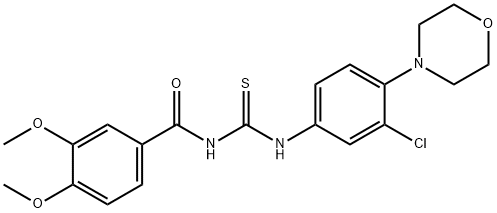 N-(3-chloro-4-morpholin-4-ylphenyl)-N'-(3,4-dimethoxybenzoyl)thiourea Struktur