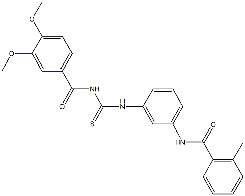 N-[3-({[(3,4-dimethoxybenzoyl)amino]carbothioyl}amino)phenyl]-2-methylbenzamide Struktur