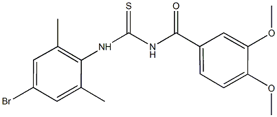 N-(4-bromo-2,6-dimethylphenyl)-N'-(3,4-dimethoxybenzoyl)thiourea Struktur