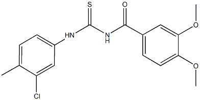 N-(3-chloro-4-methylphenyl)-N'-(3,4-dimethoxybenzoyl)thiourea Structure