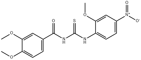 N-(3,4-dimethoxybenzoyl)-N'-{4-nitro-2-methoxyphenyl}thiourea Structure