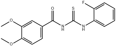 N-(3,4-dimethoxybenzoyl)-N'-(2-fluorophenyl)thiourea Structure