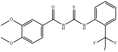 N-(3,4-dimethoxybenzoyl)-N'-[2-(trifluoromethyl)phenyl]thiourea Structure
