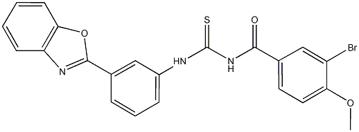 N-[3-(1,3-benzoxazol-2-yl)phenyl]-N'-(3-bromo-4-methoxybenzoyl)thiourea Structure