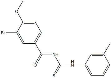 N-(3-bromo-4-methoxybenzoyl)-N'-(3-methylphenyl)thiourea 化学構造式