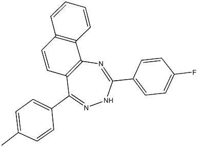 2-(4-fluorophenyl)-5-(4-methylphenyl)-3H-naphtho[1,2-e][1,2,4]triazepine Struktur