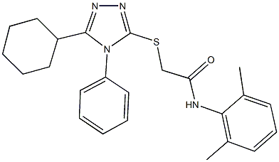 2-[(5-cyclohexyl-4-phenyl-4H-1,2,4-triazol-3-yl)sulfanyl]-N-(2,6-dimethylphenyl)acetamide,335216-51-8,结构式