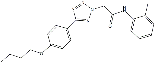 2-[5-(4-butoxyphenyl)-2H-tetraazol-2-yl]-N-(2-methylphenyl)acetamide Structure