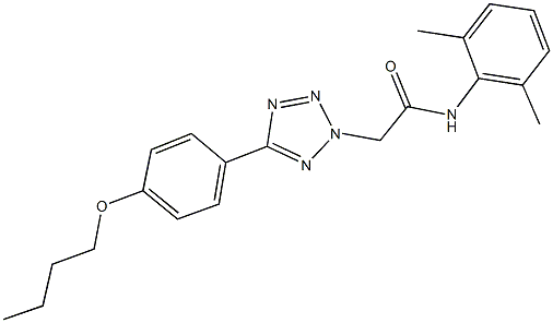 2-[5-(4-butoxyphenyl)-2H-tetraazol-2-yl]-N-(2,6-dimethylphenyl)acetamide 结构式