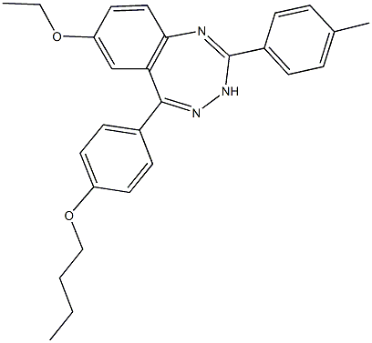 5-(4-butoxyphenyl)-7-ethoxy-2-(4-methylphenyl)-3H-1,3,4-benzotriazepine Structure