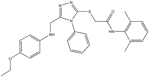 N-(2,6-dimethylphenyl)-2-({5-[(4-ethoxyanilino)methyl]-4-phenyl-4H-1,2,4-triazol-3-yl}sulfanyl)acetamide Structure