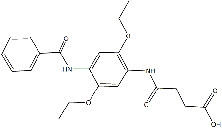 4-[4-(benzoylamino)-2,5-diethoxyanilino]-4-oxobutanoic acid Struktur