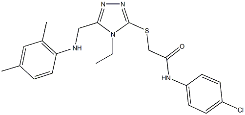 N-(4-chlorophenyl)-2-({5-[(2,4-dimethylanilino)methyl]-4-ethyl-4H-1,2,4-triazol-3-yl}sulfanyl)acetamide Structure