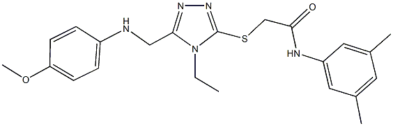 N-(3,5-dimethylphenyl)-2-({4-ethyl-5-[(4-methoxyanilino)methyl]-4H-1,2,4-triazol-3-yl}sulfanyl)acetamide Structure