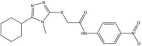 2-[(5-cyclohexyl-4-methyl-4H-1,2,4-triazol-3-yl)sulfanyl]-N-{4-nitrophenyl}acetamide,335220-82-1,结构式