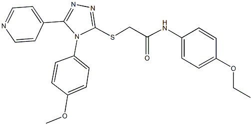 N-(4-ethoxyphenyl)-2-{[4-(4-methoxyphenyl)-5-(4-pyridinyl)-4H-1,2,4-triazol-3-yl]sulfanyl}acetamide Struktur