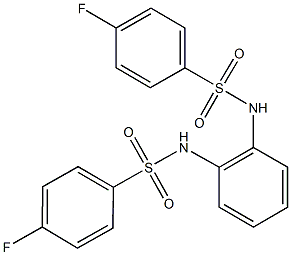 4-fluoro-N-(2-{[(4-fluorophenyl)sulfonyl]amino}phenyl)benzenesulfonamide 结构式