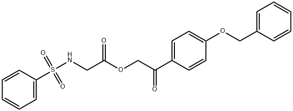 2-[4-(benzyloxy)phenyl]-2-oxoethyl [(phenylsulfonyl)amino]acetate 结构式