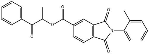 1-methyl-2-oxo-2-phenylethyl 2-(2-methylphenyl)-1,3-dioxo-5-isoindolinecarboxylate Structure