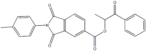 1-methyl-2-oxo-2-phenylethyl 2-(4-methylphenyl)-1,3-dioxo-5-isoindolinecarboxylate 化学構造式