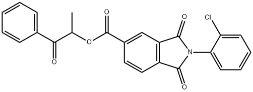 1-methyl-2-oxo-2-phenylethyl 2-(2-chlorophenyl)-1,3-dioxo-5-isoindolinecarboxylate Structure