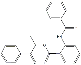 1-methyl-2-oxo-2-phenylethyl 2-(benzoylamino)benzoate 化学構造式