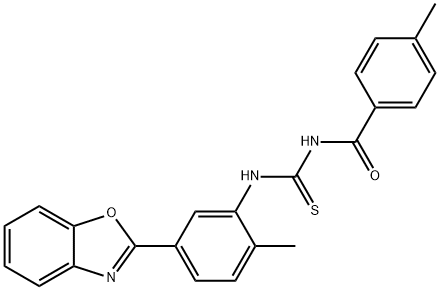 N-[5-(1,3-benzoxazol-2-yl)-2-methylphenyl]-N'-(4-methylbenzoyl)thiourea Structure