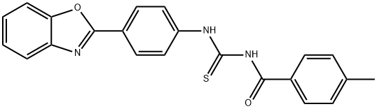 N-[4-(1,3-benzoxazol-2-yl)phenyl]-N'-(4-methylbenzoyl)thiourea Struktur