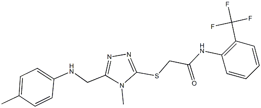 2-[(4-methyl-5-{[(4-methylphenyl)amino]methyl}-4H-1,2,4-triazol-3-yl)sulfanyl]-N-[2-(trifluoromethyl)phenyl]acetamide Structure