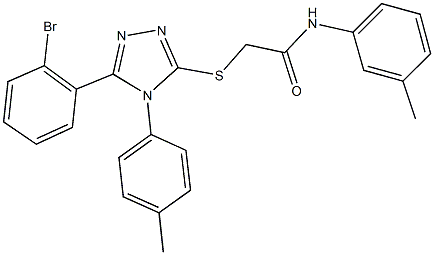2-{[5-(2-bromophenyl)-4-(4-methylphenyl)-4H-1,2,4-triazol-3-yl]sulfanyl}-N-(3-methylphenyl)acetamide 化学構造式
