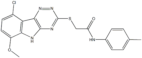 335395-92-1 2-[(9-chloro-6-methoxy-5H-[1,2,4]triazino[5,6-b]indol-3-yl)sulfanyl]-N-(4-methylphenyl)acetamide