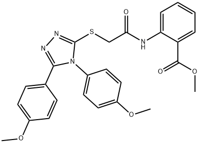 methyl 2-[({[4,5-bis(4-methoxyphenyl)-4H-1,2,4-triazol-3-yl]sulfanyl}acetyl)amino]benzoate Structure