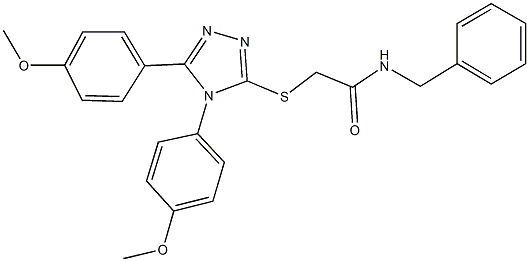 N-benzyl-2-{[4,5-bis(4-methoxyphenyl)-4H-1,2,4-triazol-3-yl]sulfanyl}acetamide Structure