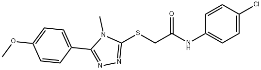 N-(4-chlorophenyl)-2-{[5-(4-methoxyphenyl)-4-methyl-4H-1,2,4-triazol-3-yl]sulfanyl}acetamide 结构式