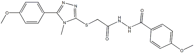 N'-(4-methoxybenzoyl)-2-{[5-(4-methoxyphenyl)-4-methyl-4H-1,2,4-triazol-3-yl]sulfanyl}acetohydrazide 结构式