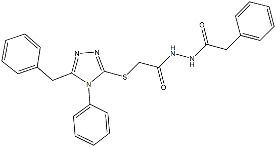 2-[(5-benzyl-4-phenyl-4H-1,2,4-triazol-3-yl)sulfanyl]-N'-(phenylacetyl)acetohydrazide,335399-41-2,结构式