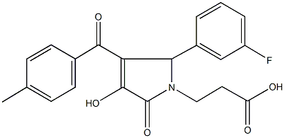 3-[2-(3-fluorophenyl)-4-hydroxy-3-(4-methylbenzoyl)-5-oxo-2,5-dihydro-1H-pyrrol-1-yl]propanoic acid 化学構造式